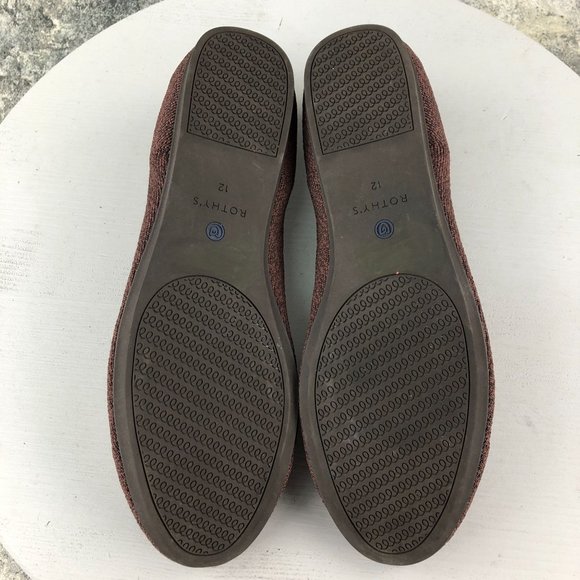 ROTHYS Size 12 Limited Edition The Flat Truffle Python Knit Ballet Flats Retired - Picture 8 of 13
